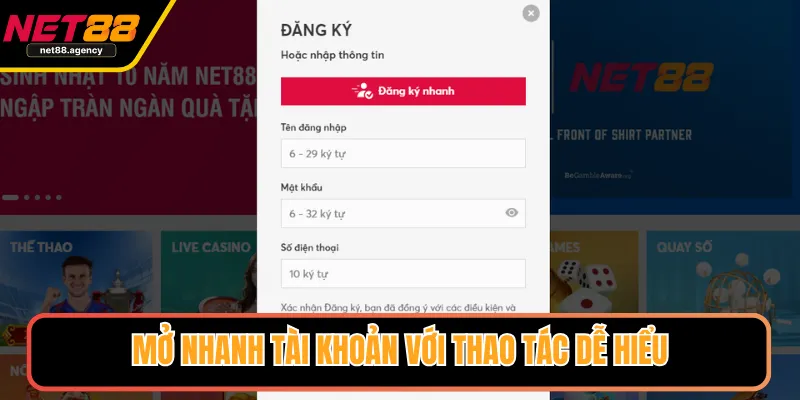 net88.agency Mở nhanh tài khoản với thao tác dễ hiểu